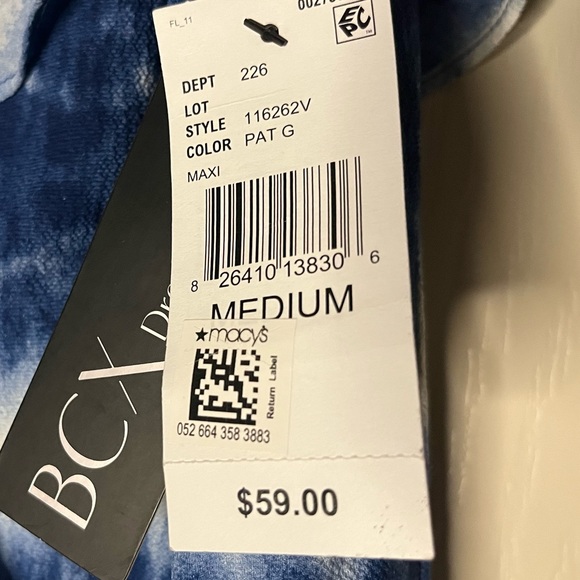 Macy’s BCX Off the Shoulder Ruffle Asymmetrical Blue Dress - Picture 4 of 4